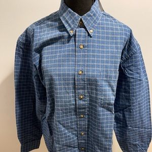 Men’s button down, blue and white